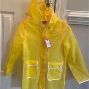 NWT: HUNTER Target Youth yellow Raincoat: size L